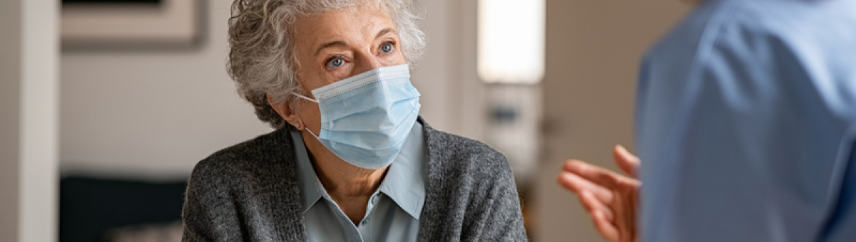 Aged care worker in the right masks